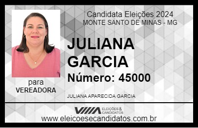 Candidato JULIANA GARCIA 2024 - MONTE SANTO DE MINAS - Eleições