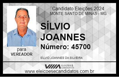 Candidato SÍLVIO JOANNES 2024 - MONTE SANTO DE MINAS - Eleições