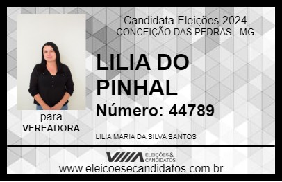 Candidato LILIA DO PINHAL 2024 - CONCEIÇÃO DAS PEDRAS - Eleições