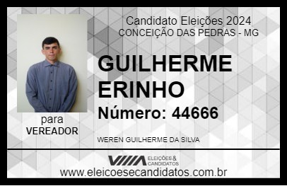 Candidato GUILHERME ERINHO 2024 - CONCEIÇÃO DAS PEDRAS - Eleições