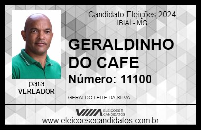 Candidato GERALDINHO DO CAFE 2024 - IBIAÍ - Eleições