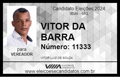 Candidato VITOR DA BARRA 2024 - IBIAÍ - Eleições