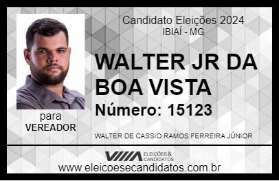 Candidato WALTER JR DA BOA VISTA  2024 - IBIAÍ - Eleições