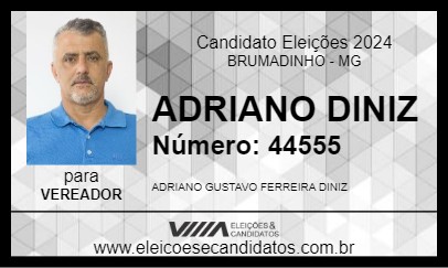 Candidato ADRIANO DINIZ 2024 - BRUMADINHO - Eleições