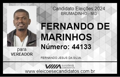 Candidato FERNANDO DE MARINHOS 2024 - BRUMADINHO - Eleições