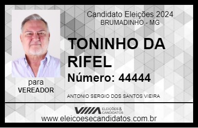 Candidato TONINHO DA RIFEL 2024 - BRUMADINHO - Eleições