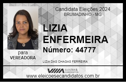 Candidato LIZIA ENFERMEIRA 2024 - BRUMADINHO - Eleições