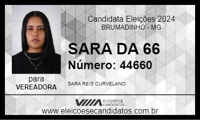 Candidato SARA DA 66 2024 - BRUMADINHO - Eleições