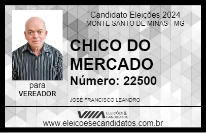 Candidato CHICO DO MERCADO 2024 - MONTE SANTO DE MINAS - Eleições