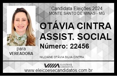 Candidato OTÁVIA CINTRA ASSIST. SOCIAL 2024 - MONTE SANTO DE MINAS - Eleições