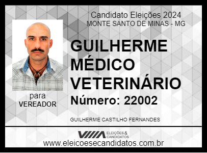 Candidato GUILHERME MÉDICO VETERINÁRIO 2024 - MONTE SANTO DE MINAS - Eleições