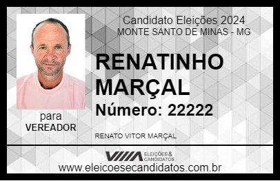 Candidato RENATINHO MARÇAL 2024 - MONTE SANTO DE MINAS - Eleições