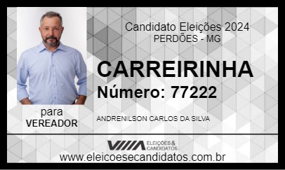 Candidato CARREIRINHA 2024 - PERDÕES - Eleições