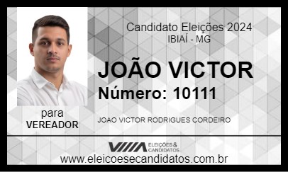 Candidato JOÃO VICTOR 2024 - IBIAÍ - Eleições