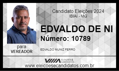 Candidato EDVALDO DE NI 2024 - IBIAÍ - Eleições