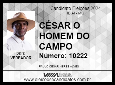 Candidato CÉSAR O HOMEM DO CAMPO 2024 - IBIAÍ - Eleições