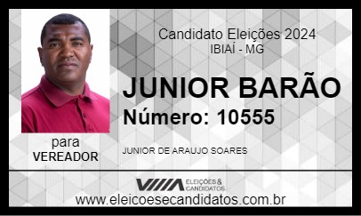 Candidato JUNIOR BARÃO 2024 - IBIAÍ - Eleições