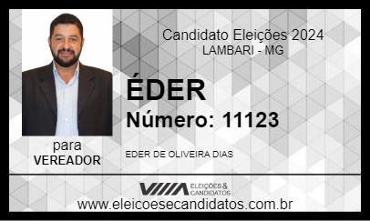 Candidato ÉDER 2024 - LAMBARI - Eleições