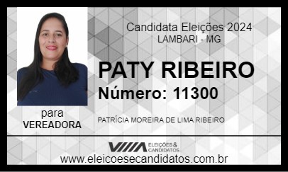 Candidato PATY RIBEIRO 2024 - LAMBARI - Eleições