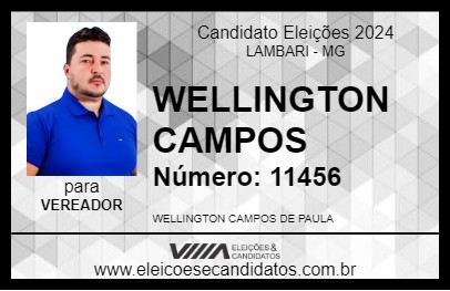 Candidato WELLINGTON CAMPOS 2024 - LAMBARI - Eleições