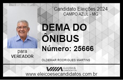 Candidato DEMA DO ÔNIBUS 2024 - CAMPO AZUL - Eleições