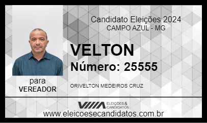 Candidato VELTON 2024 - CAMPO AZUL - Eleições