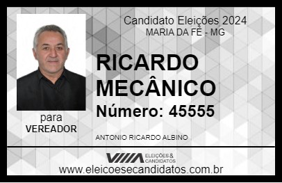 Candidato RICARDO MECÂNICO 2024 - MARIA DA FÉ - Eleições