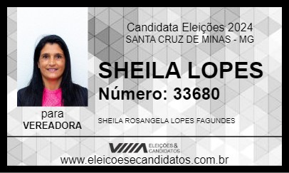 Candidato SHEILA LOPES 2024 - SANTA CRUZ DE MINAS - Eleições