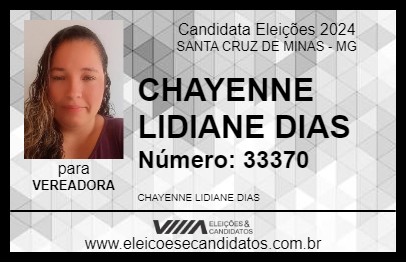 Candidato CHAYENNE DIAS 2024 - SANTA CRUZ DE MINAS - Eleições