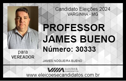 Candidato PROFESSOR JAMES BUENO 2024 - VARGINHA - Eleições