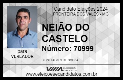 Candidato NEIÃO DO CASTELO 2024 - FRONTEIRA DOS VALES - Eleições