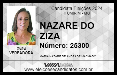 Candidato NAZARE DO ZIZA 2024 - ITUMIRIM - Eleições