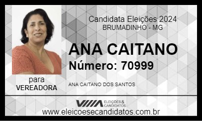 Candidato ANA CAITANO 2024 - BRUMADINHO - Eleições