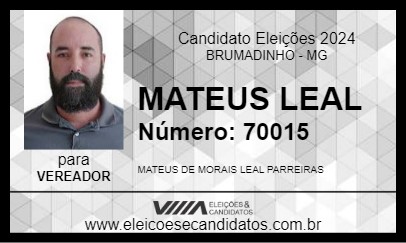 Candidato MATEUS LEAL 2024 - BRUMADINHO - Eleições