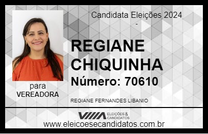 Candidato REGIANE CHIQUINHA 2024 - BRUMADINHO - Eleições