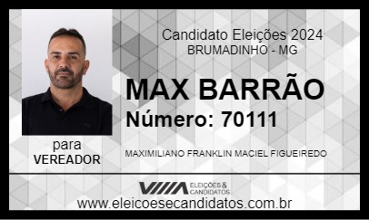 Candidato MAX BARRÃO 2024 - BRUMADINHO - Eleições