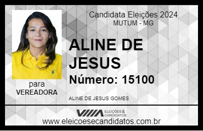 Candidato ALINE DE JESUS 2024 - MUTUM - Eleições