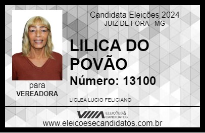 Candidato LILICA DO POVÃO 2024 - JUIZ DE FORA - Eleições