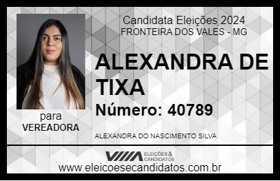 Candidato ALEXANDRA DE TIXA 2024 - FRONTEIRA DOS VALES - Eleições