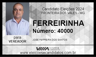 Candidato FERREIRINHA 2024 - FRONTEIRA DOS VALES - Eleições