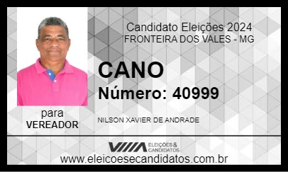 Candidato CANO  2024 - FRONTEIRA DOS VALES - Eleições