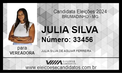 Candidato JULIA SILVA 2024 - BRUMADINHO - Eleições