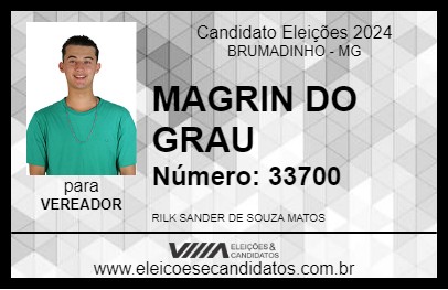 Candidato MAGRIN DO GRAU 2024 - BRUMADINHO - Eleições