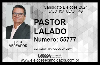 Candidato PASTOR LALADO 2024 - JABOTICATUBAS - Eleições