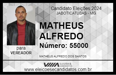 Candidato MATHEUS ALFREDO 2024 - JABOTICATUBAS - Eleições