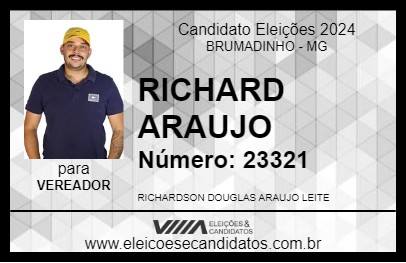 Candidato RICHARD ARAUJO 2024 - BRUMADINHO - Eleições