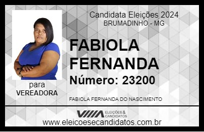 Candidato FABIOLA FERNANDA 2024 - BRUMADINHO - Eleições