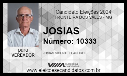 Candidato JOSIAS 2024 - FRONTEIRA DOS VALES - Eleições