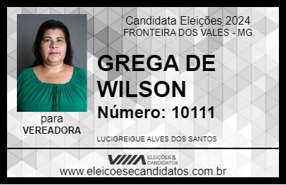 Candidato GREGA DE WILSON 2024 - FRONTEIRA DOS VALES - Eleições