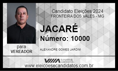 Candidato JACARÉ 2024 - FRONTEIRA DOS VALES - Eleições